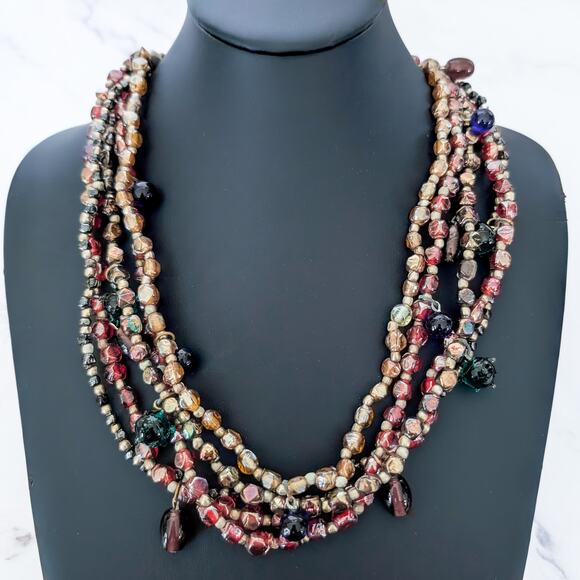 Vintage Jewelry - Vintage Necklace Multi Strand Statement Necklace